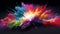 Generative AI, Illustration, Rainbow Blast: Capture the raw power and energy of a rainbow-colored blast, with bright and bold