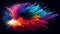 Generative AI, Illustration, Rainbow Explosion: Capture the explosive energy of a rainbow-colored burst, with bold and vibrant