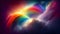 Generative AI, Illustration, Rainbow Haze: Create a dreamy and ethereal image, with a rainbow-colored burst of light and energy