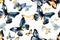 Generative AI illustration. Seamless watercolor pattern with dark purple, blue and lavender butterflies. Elegant vintage