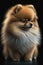 Generative AI illustration studio portrait style image of Pomeranian pedigree dog breed