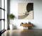 Generative AI illustration of stunning minimalist clean modernism style interior room space