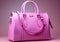 Generative ai illustration of trendy youth womens Pink handbag in studio