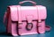 Generative ai illustration of trendy youth womens Pink handbag in studio