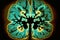 Generative AI.Illustration Visualization of computed tomography, MRI of the brain.