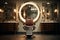 Generative AI Image of Barber Chair with Luxurious Mirror on the Wall