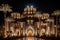 Generative AI Image of Beautiful Mosque Building in Arabia at Night