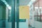 Generative AI Image of Blank Sticky Note Sticked on the Window in the Office