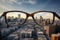 Generative AI Image of City View on a Sunny Day from Glasses