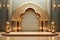 Generative AI Image of Empty Podium Background with Golden Mosque Lanterns Decoration