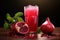 Generative AI Image of Fresh Pomegranates Juice Drink in Glass