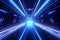 Generative AI Image of Futuristic Tunnel with Blue Neon Lights