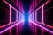 Generative AI Image of Futuristic Tunnel Passage with Purple Neon Lights