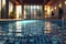 Generative AI Image of Indoor Swimming Pool Landscape in Hotel