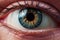Generative AI Image of Macro Shot of Human Eye with Beautiful Lens and Brownish White Skin