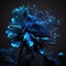 Generative AI image of magic glowing blue flower