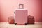 Generative AI Image of Pink Suitcase with Travel Bag for Vacation