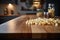 Generative AI Image of Popcorn Snack on Wooden Table in Kitchen