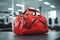 Generative AI Image of Red Sport Bag in Gym Fitness Room