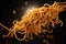Generative AI Image of Spaghetti Pasta Noodles on Black Background