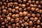 Generative AI Image of Top View of Harvesting Organic Brown Hazelnuts