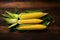 Generative AI Image of Top View of Yellow Corns on Wooden Table