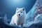 Generative AI Image of White Fox Animal in Polar at Night