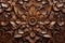 Generative AI Image of Wood Carving Flower Ornament Seamless Pattern