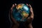 Generative AI Image of World Environmental Education Day with Hands Holding a Earth Globe