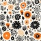 Generative AI Inspires Hand-Drawn Flower Shapes in an Intricate, Seamless Pattern