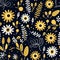 Generative AI Inspires Hand-Drawn Flower Shapes in an Intricate, Seamless Pattern