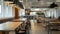 Generative AI Interior photography of commercial fit out of modern office break out area in open plan office with