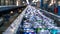 Generative AI Line of baled aluminum cans at an undisclosed recycling facility,The cans will be shipped to an alum