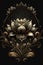 Generative AI. Lotus flower black and gold intricate details gothic style