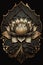 Generative AI. Lotus flower black and gold intricate details gothic style