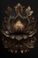Generative AI. Lotus flower black and gold intricate details gothic style