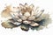 Generative AI. A lotus flower in watercolor isolated on a white background