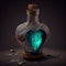 Generative AI: love elixir in a beautiful bottle heart shaped