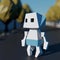 Generative AI of low poly illustration with cute small robot