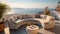 Generative ai of A Luxury apartment terrace in Santorini