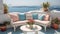 Generative ai of A Luxury apartment terrace in Santorini