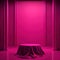 Generative AI:magenta stage for a performance in a beautiful place