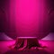 Generative AI:magenta stage for a performance in a beautiful place