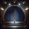 Generative AI: Magic theater stage red curtains Show Spotlight