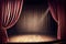 Generative AI: Magic theater stage red curtains Show Spotlight