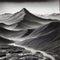Generative AI, Magnificent mountain peaks in Chinese painting style