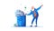 Generative AI Man Collector Cleaning Trash-