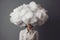 Generative AI Mental Health Concept Image Showing Unhappy Woman With Head In Storm Cloud Against Grey Background