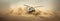 Generative AI, military helicopter takes off in thick dust