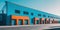 Generative AI, Mini colorful metal self storage facilities rental units, warehouse exterior